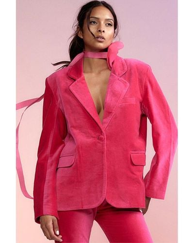 Cynthia Rowley Velvet Blazer - Pink