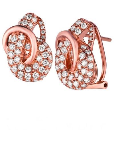 Le Vian Le Vian 14k Strawberry Gold 1.37 Ct. Tw. Diamond Earrings - Pink