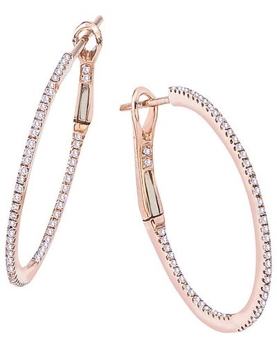 Sabrina Designs 14k Rose Gold 0.46 Ct. Tw. Diamond Hoops - White