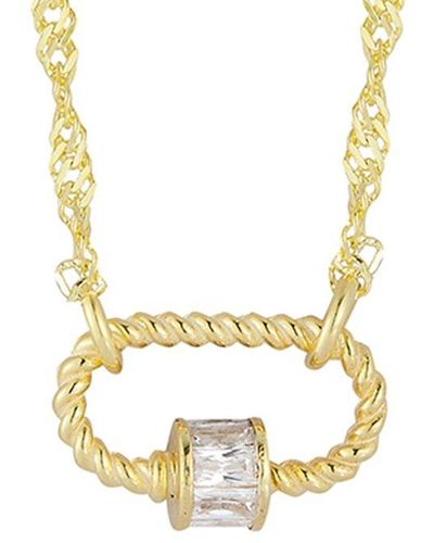 Glaze Jewelry 14k Over Silver Cz Necklace - Metallic