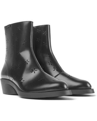 Camper Bonnie Leather Medium Boot - Black