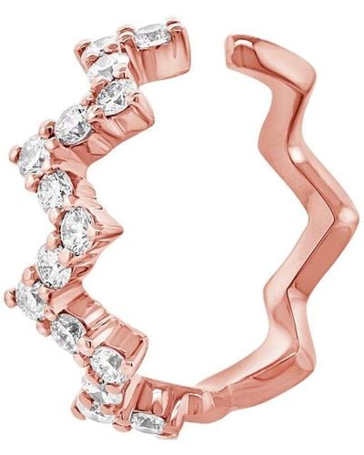 Diana M. Jewels Fine Jewelry 14k Rose Gold 0.22 Ct. Tw. Diamond Cuff Earrings - Pink