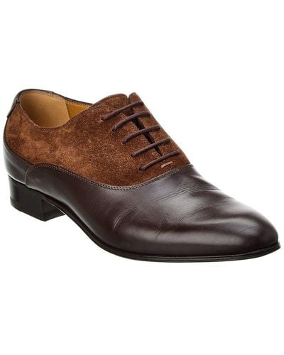 Gucci Leather & Suede Oxford - Brown