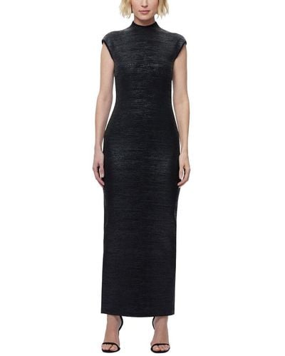 Hervé Léger Vinyl Foil Cap Sleeve Gown - Black