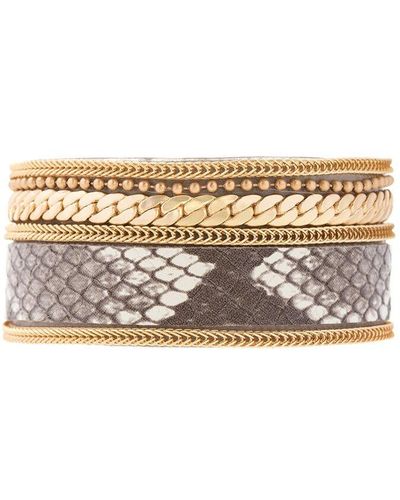 Saachi Snake Print Bracelet - Natural