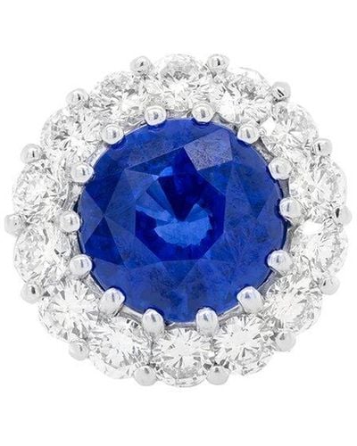 Diana M. Jewels Fine Jewelry Platinum 9.32 Ct. Tw. Diamond & Sapphire Half-eternity Ring - Blue