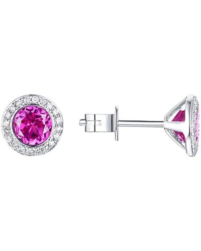 Diana M. Jewels Fine Jewelry 14k 1.97 Ct. Tw. Diamond & Pink Corundum Studs