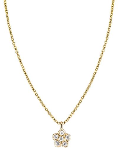 Ariana Rabbani 14k 0.035 Ct. Tw. Diamond Flower Necklace - Metallic