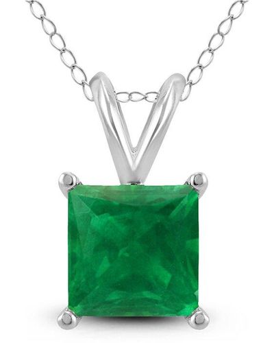 Gemstones 14k 0.35 Ct. Tw. Emerald Necklace - Green