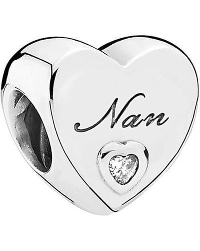 PANDORA Silver Cz Nan's Love Charm - White