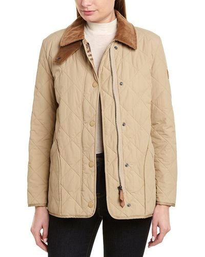 Burberry Diamond Quilted Thermoregulated Barn Jacket - Natural