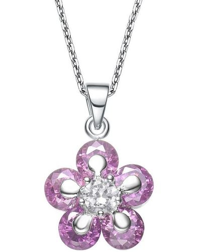 Genevive Jewelry Silver Pendant - Pink