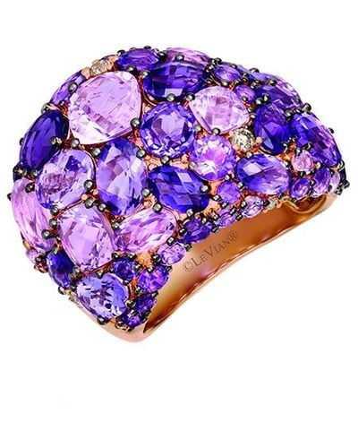 Le Vian Le Vian 14k Rose Gold 8.35 Ct. Tw. Diamond & Cotton Candy Amethyst Ring - Purple