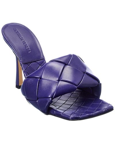Bottega Veneta The Lido Intrecciato Leather Sandal - Purple