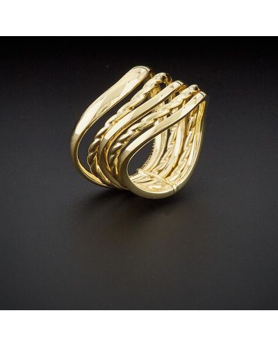 Italian Gold 14k Five-row Wave Ring - Black
