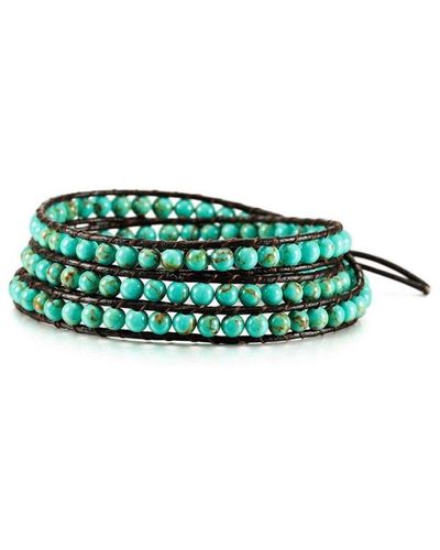 Stephen Oliver 75.00 Ct. Tw. Turquoise Wrap Bracelet - Green