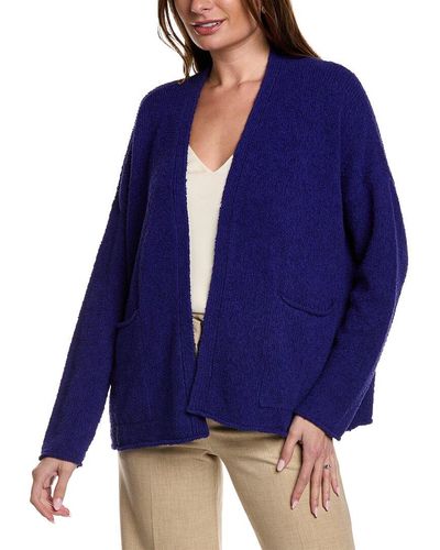 Eileen Fisher Boucle Cashmere-blend Cardigan - Blue