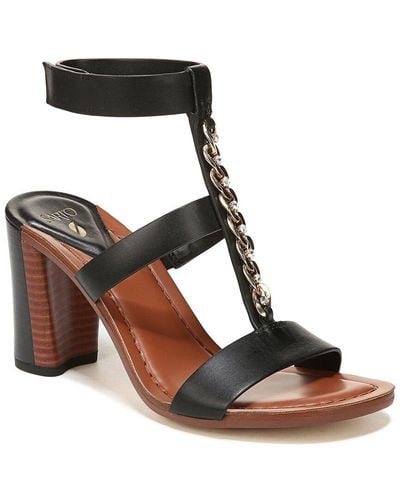 Franco Sarto Leather Ankle Strap - Black