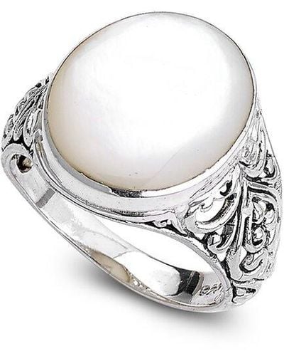 Samuel B. Silver Pearl Filigree Ring - White