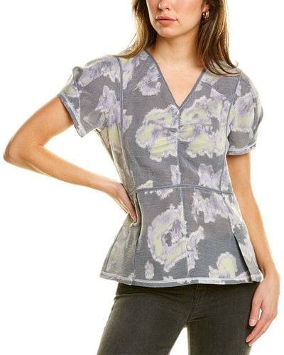 3.1 Phillip Lim Silk-blend Coupe Top - Gray