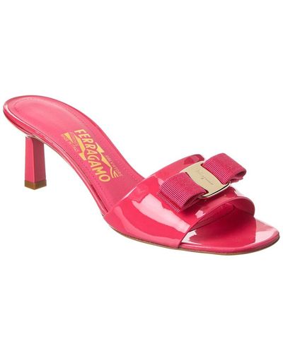 Ferragamo Glo Patent Sandal - Pink