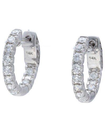 Nephora 14k 0.40 Ct. Tw. Diamond Huggie Earrings - Metallic