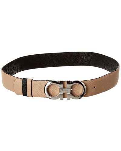 Ferragamo Gancini Reversible & Adjustable Leather Belt - Black