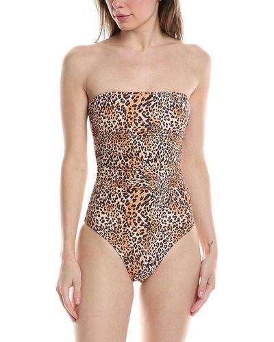 Monte and Lou Monte & Lou Ruched Bandeau One-piece - Brown