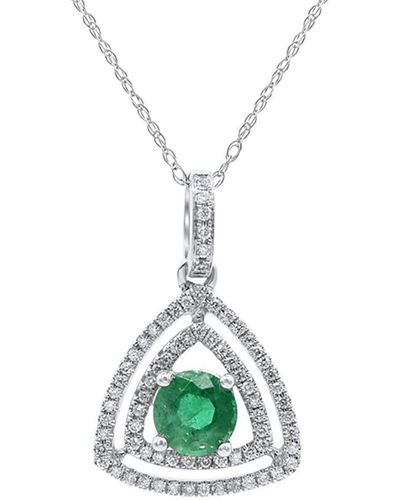 Monary 14k 1.03 Ct. Tw. Diamond & Emerald Necklace - Multicolor