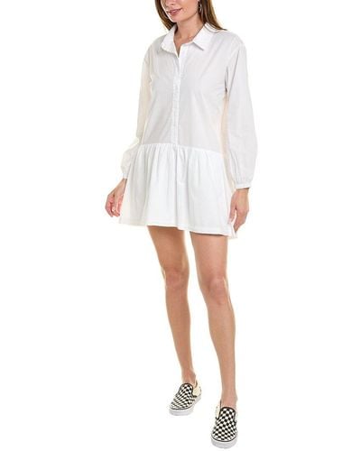 Monrow Poplin Easy Shirtdress - White