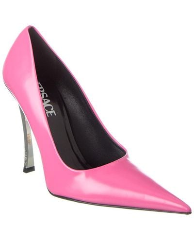 Versace Pin Point Leather Pump - Pink