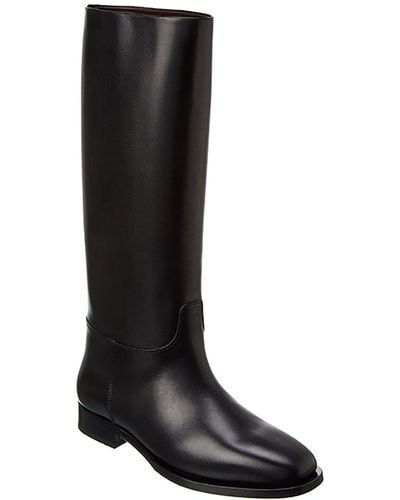 The Row Grunge Leather Riding Boot - Black