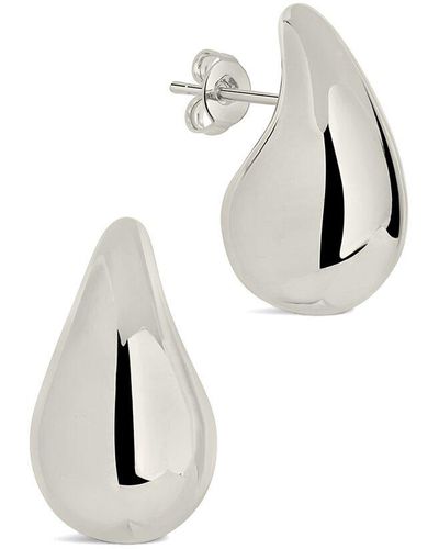 Sterling Forever Rhodium Plated Polished Nerina Studs - White