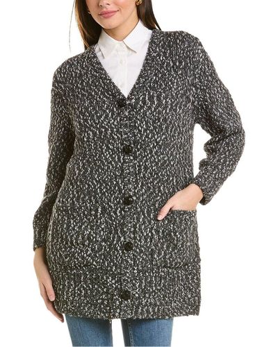 Lafayette 148 New York Donegal Mohair & Wool-blend Cardigan - Gray