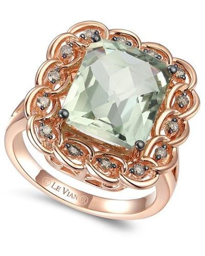 Le Vian Le Vian 14k 5.70 Ct. Tw. Diamond & Green Quartz Ring - White