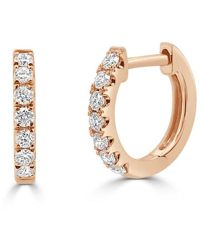 Sabrina Designs 14k Rose Gold 0.20 Ct. Tw. Diamond Huggie Earrings - White