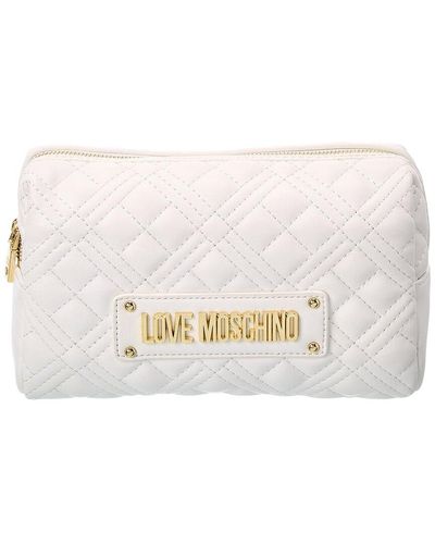 Love Moschino Quilted Pouch - Natural