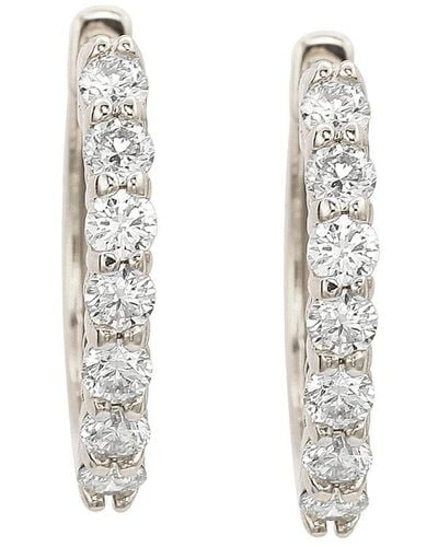 Suzy Levian 14k 1.00 Ct. Tw. Diamond Huggie Earrings - White