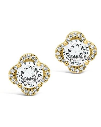 Sterling Forever Cz Lucky Clover Studs - Metallic