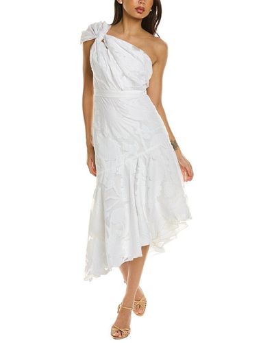 ML Monique Lhuillier One-shoulder Midi Dress - White