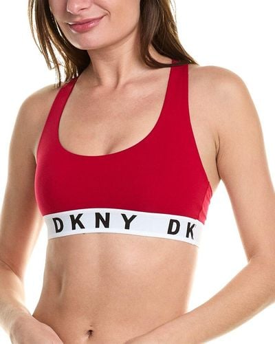 DKNY Cozy Boyfriend Racerback Bralette - Red