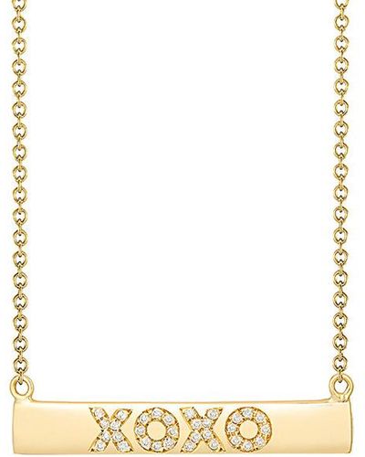 Ariana Rabbani 14k 0.20 Ct. Tw. Diamond Xoxo Small Bar Necklace - White