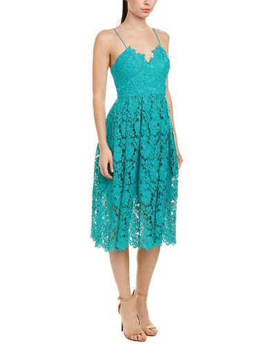 Donna Morgan Spaghetti Strap Lace Midi Dress (sea Green) Dress
