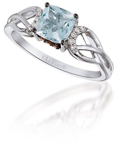 Le Vian 14k White Gold® 0.77 Ct. Tw. Diamond & Aquamarine Ring
