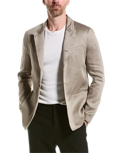 John Varvatos Slim Fit Linen Jacket - Natural