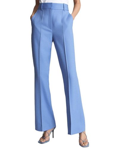 Reiss Cora Wide Leg Wool-blend Trouser - Blue