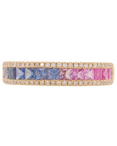 Diana M. Jewels Fine Jewelry 14k 1.48 Ct. Tw. Diamond & Sapphire Half-eternity Ring - Pink