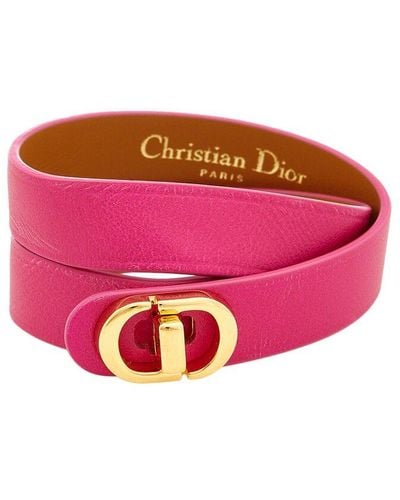 Dior Logo Leather Bracelet - Pink