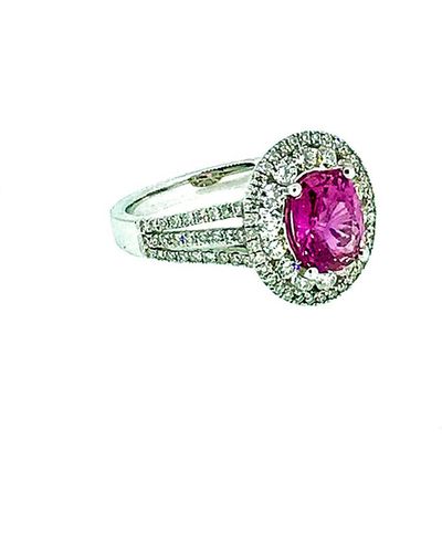 Arthur Marder Fine Jewelry 18k 3.07 Ct. Tw. Diamond & Pink Sapphire Ring - White