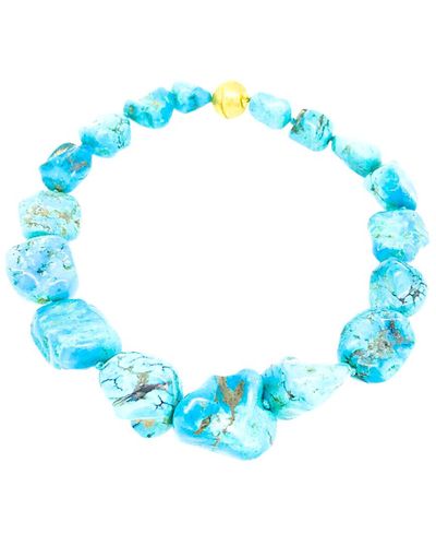 Arthur Marder Fine Jewelry Silver Turquoise Necklace - Blue